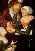 Lucas  Cranach The Procuress oil painting reproduction